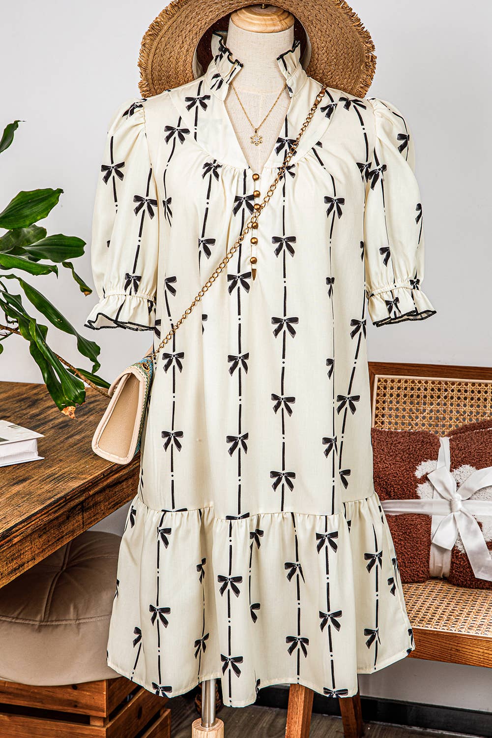 Bowknot Mini Dress
