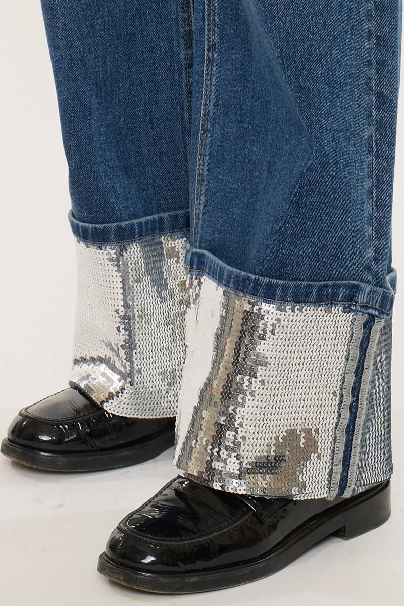 KC MidRise Wide Leg Bling Cuff