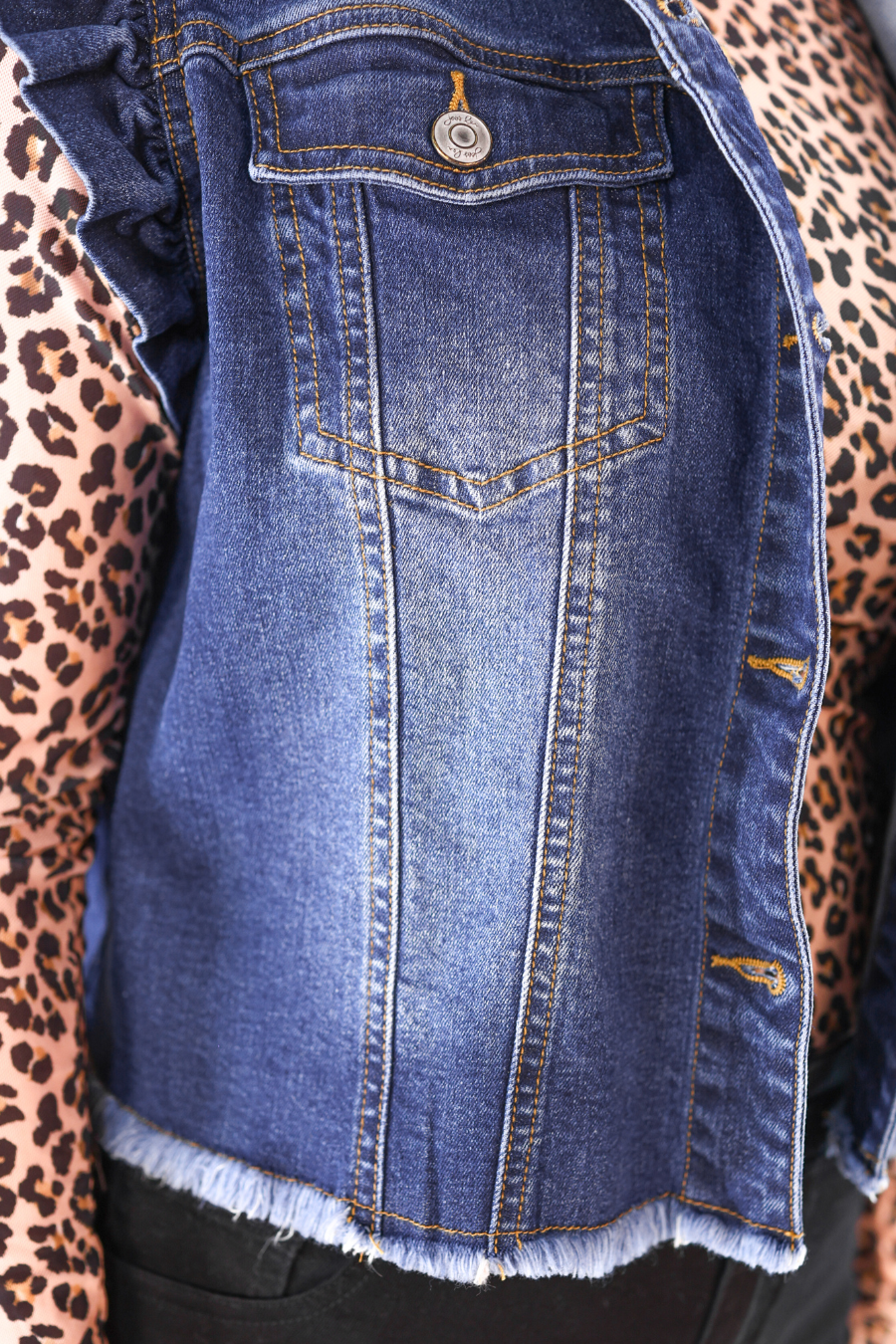 Jordan Ruffle Denim Vest