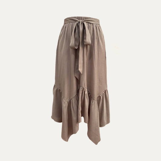 Taupe High-Waisted Maxi Skirt