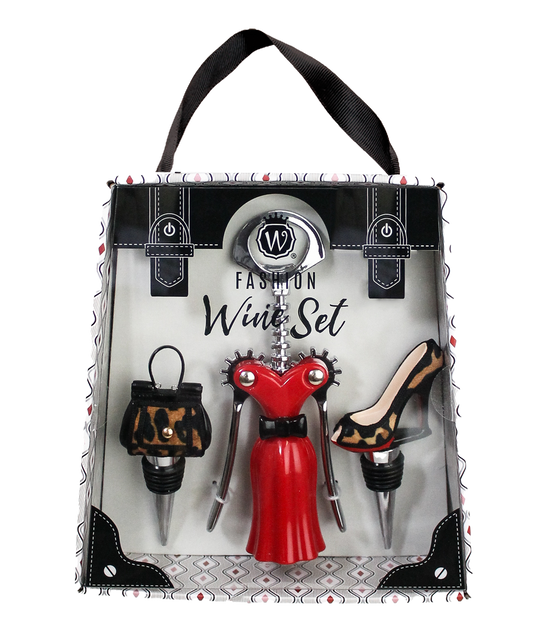 Red Leopard Wine Fashion Set