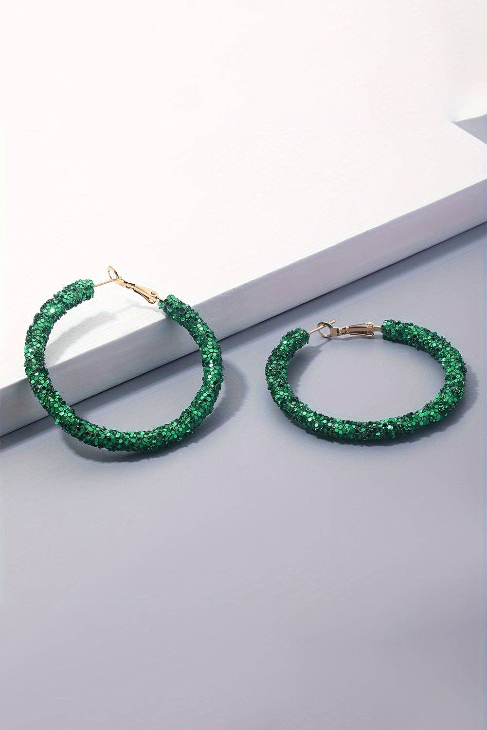 Green St. Patricks Loop Earrings