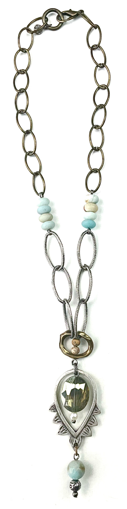 BOLD CHAINS & ABSTRACT FLORA PENDANT