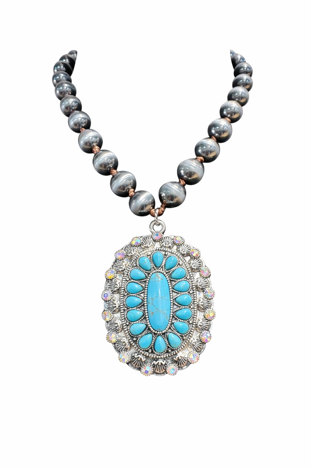 Turquoise Halo Statement Necklace