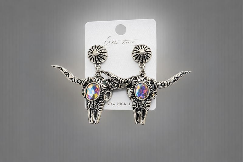 Longhorn Silver Earrings