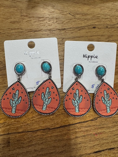 Western Orange Catus Earrings