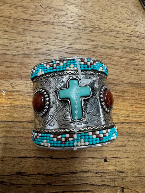 Western Metal Band Cross Braclet