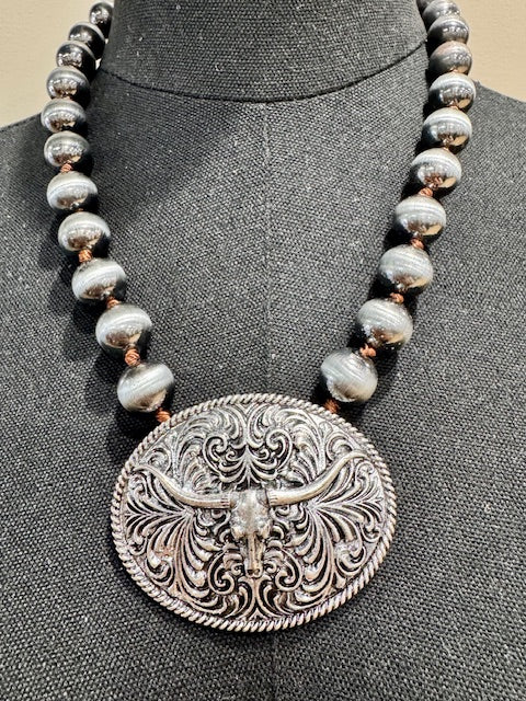 Silver Longhorn Legacy Necklace