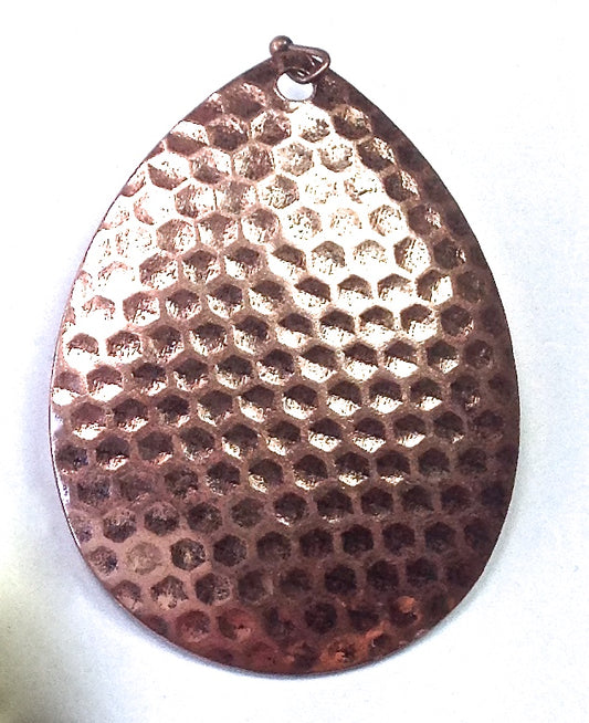 Hammered Tear Copper Earrings