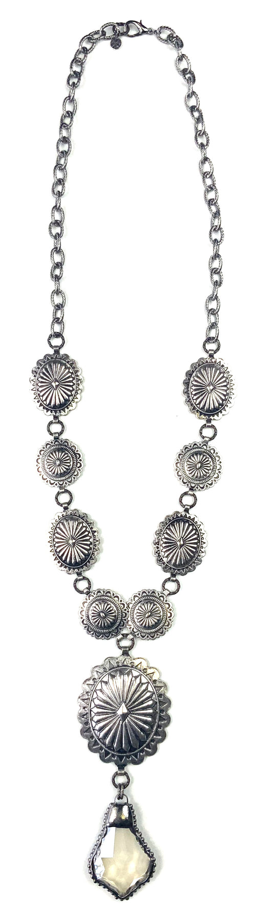 Silver Conch Diamond Necklace