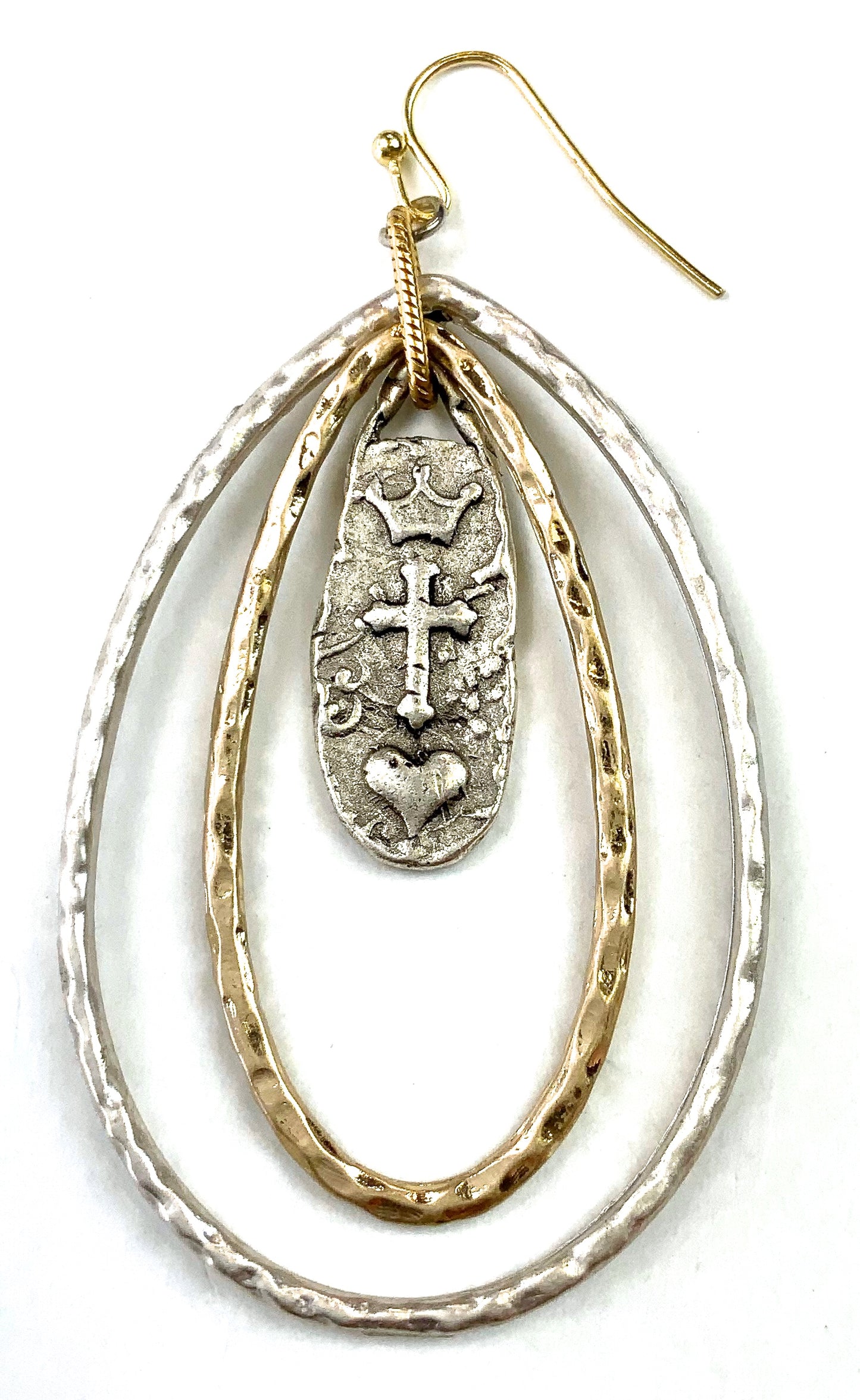 Teardrop with Cross Earrings