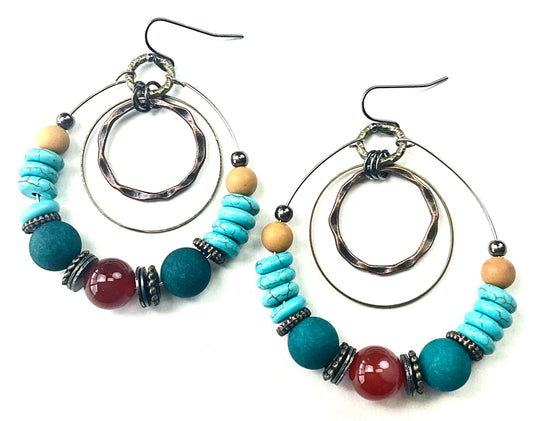 Bold beaded hoops