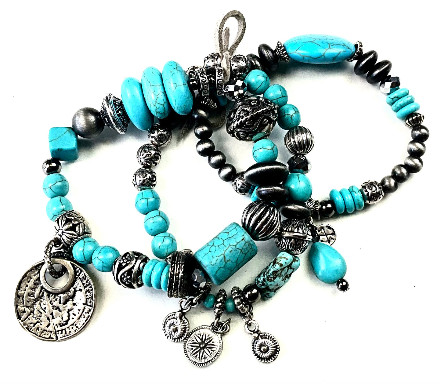 Triple Stand Western BeadedBracelet
