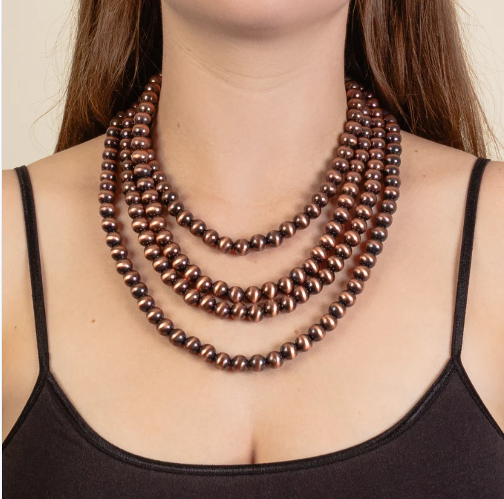 Layered Copper Beaded Necklace