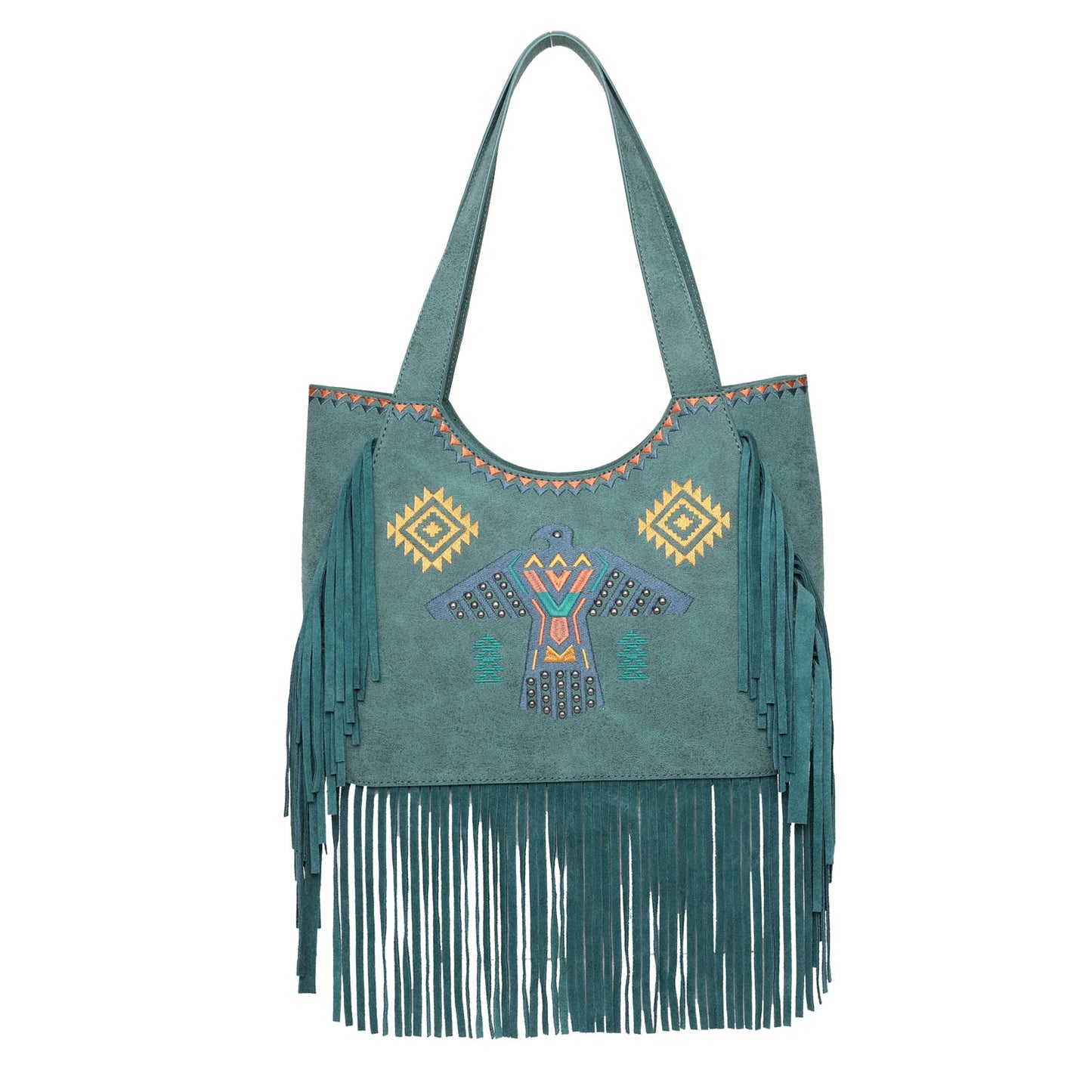 Embroidered Fring- Turquosie