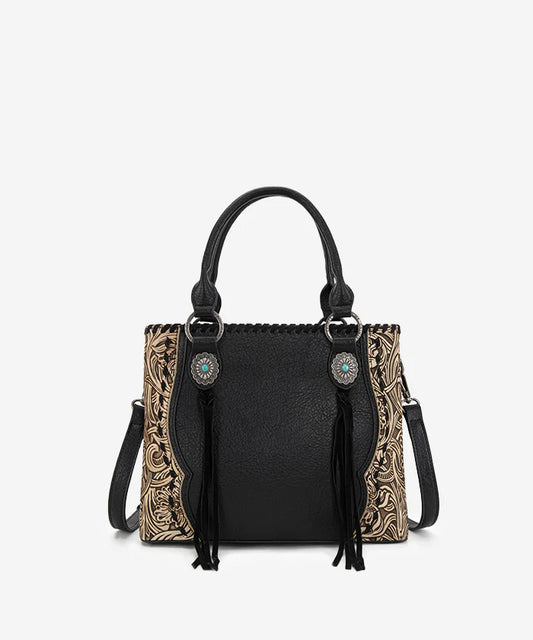 Trinity Ranch Floral Tooled Concho Tote