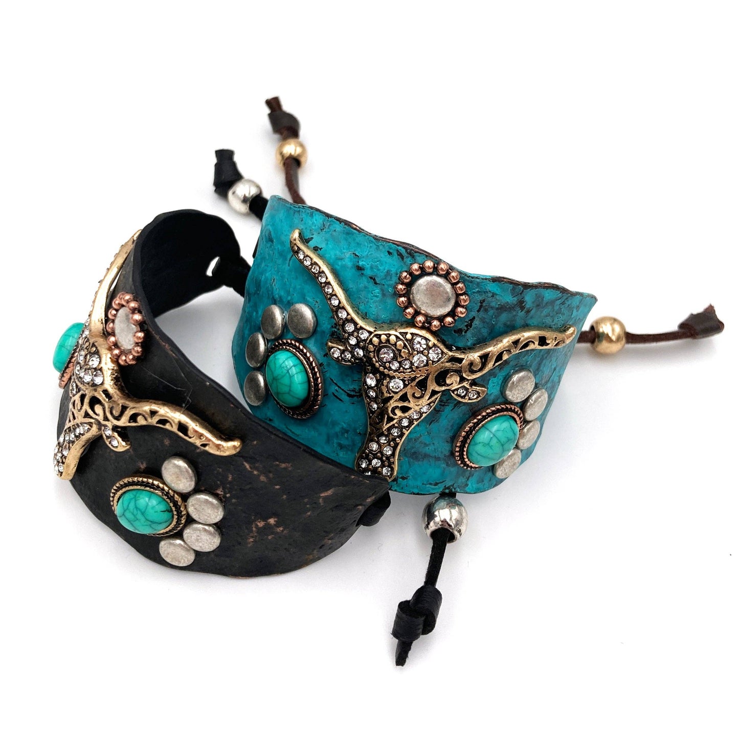 Longhorn Turquoise Western Bracelet Cuff: TQ