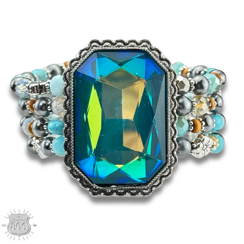 Turquiose Rhinestone Bling Bracelet