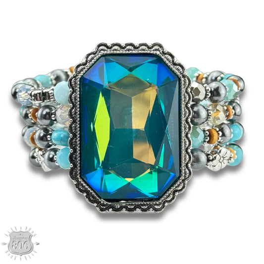 Turquiose Rhinestone Bling Bracelet
