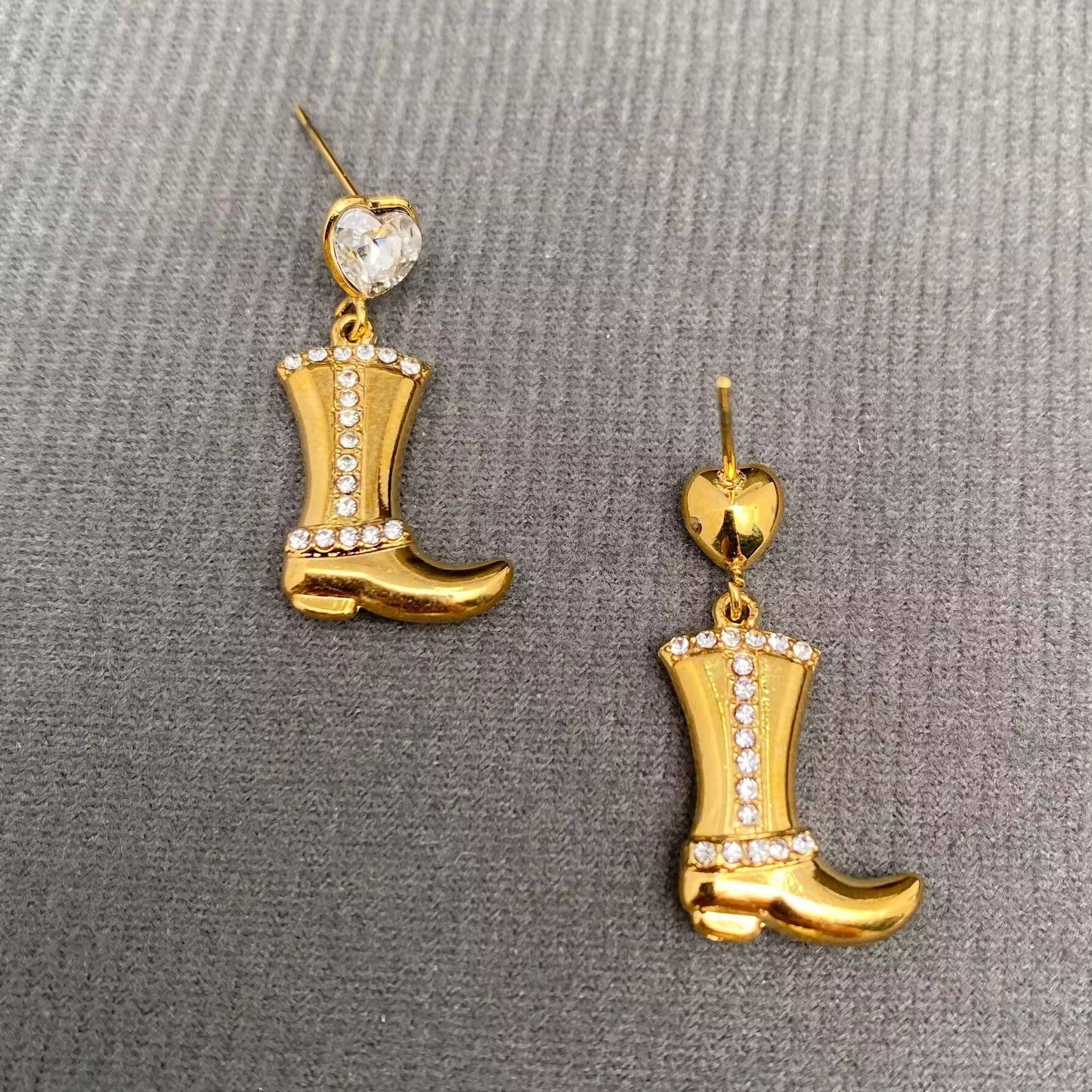 Western CZ Boots 18K Gold Plated