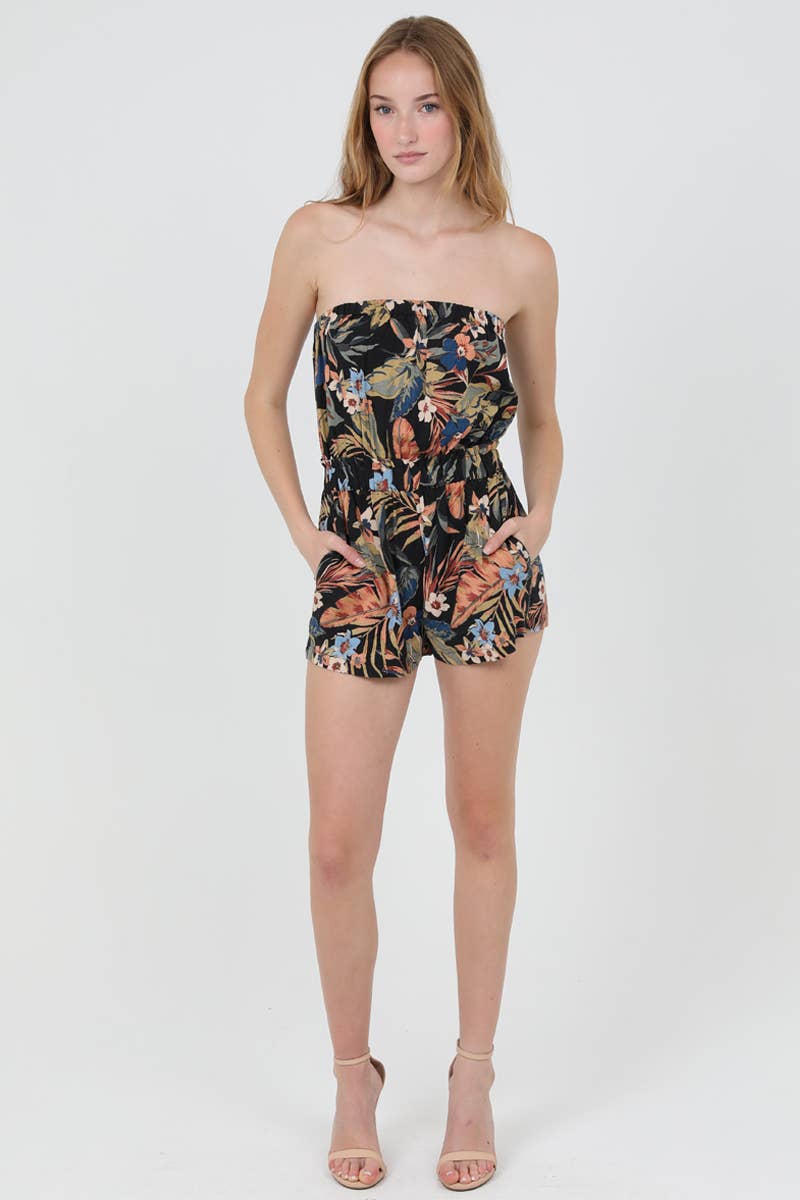 Tropical Print Romper