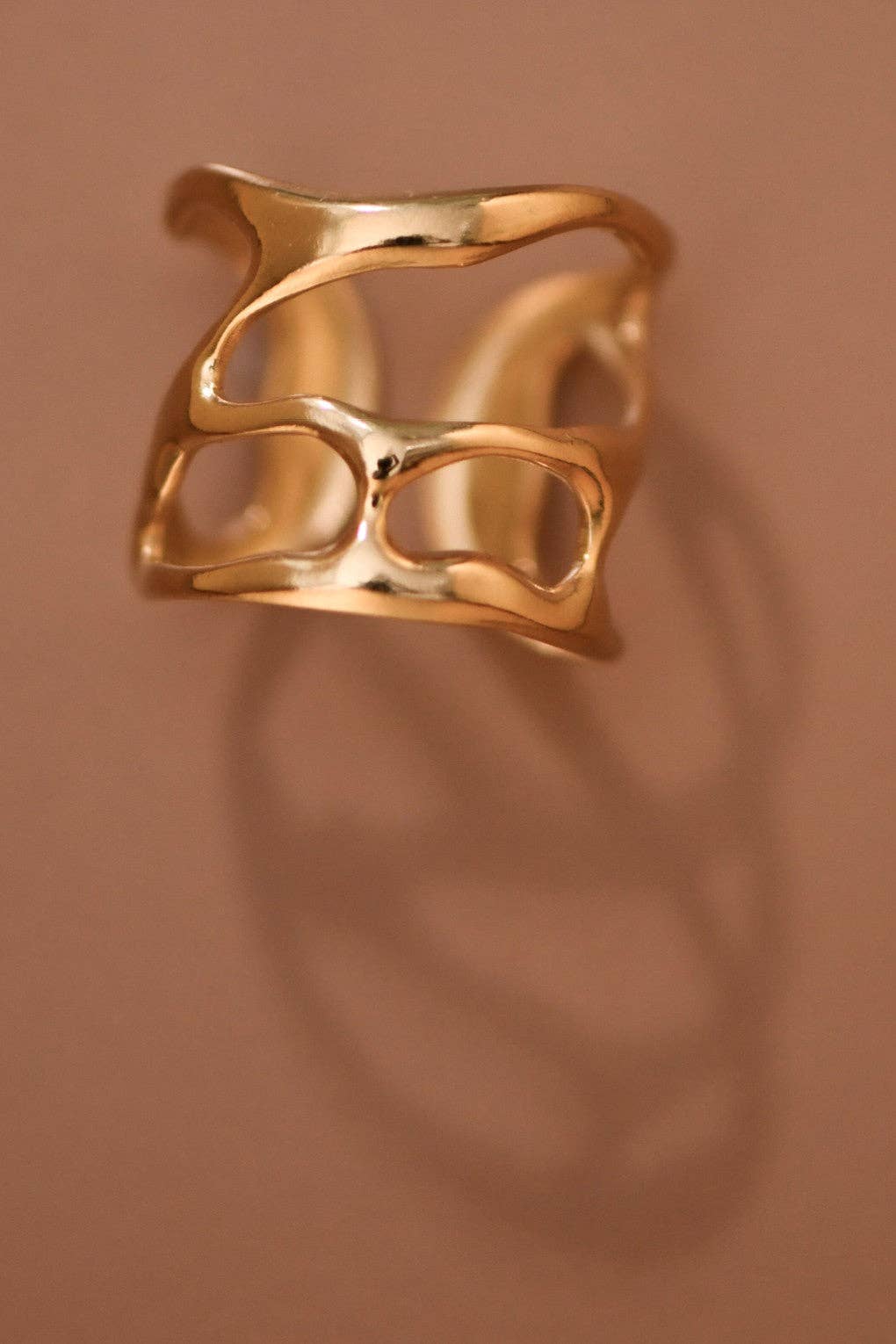 18K Gold Plated Waterproof Stainless Steel Ring - 7873: S0OX3T7873