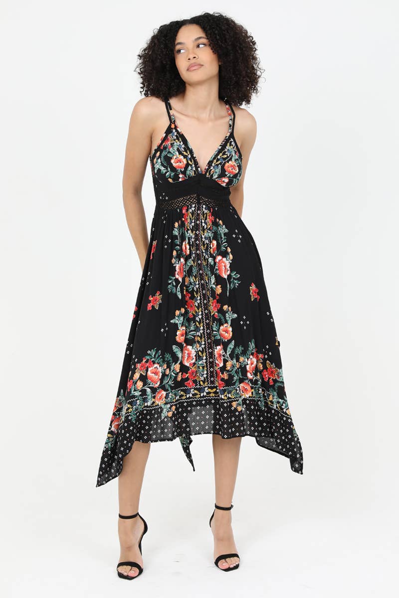 Black Floral Breeze Dress