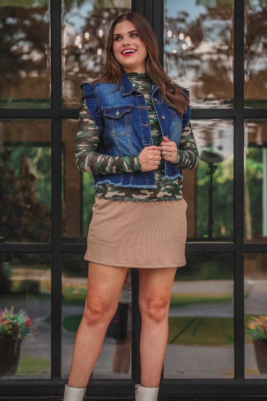 Jordan Ruffle Denim Vest