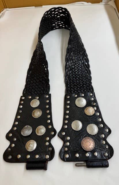 Braded Coined Leather Belt