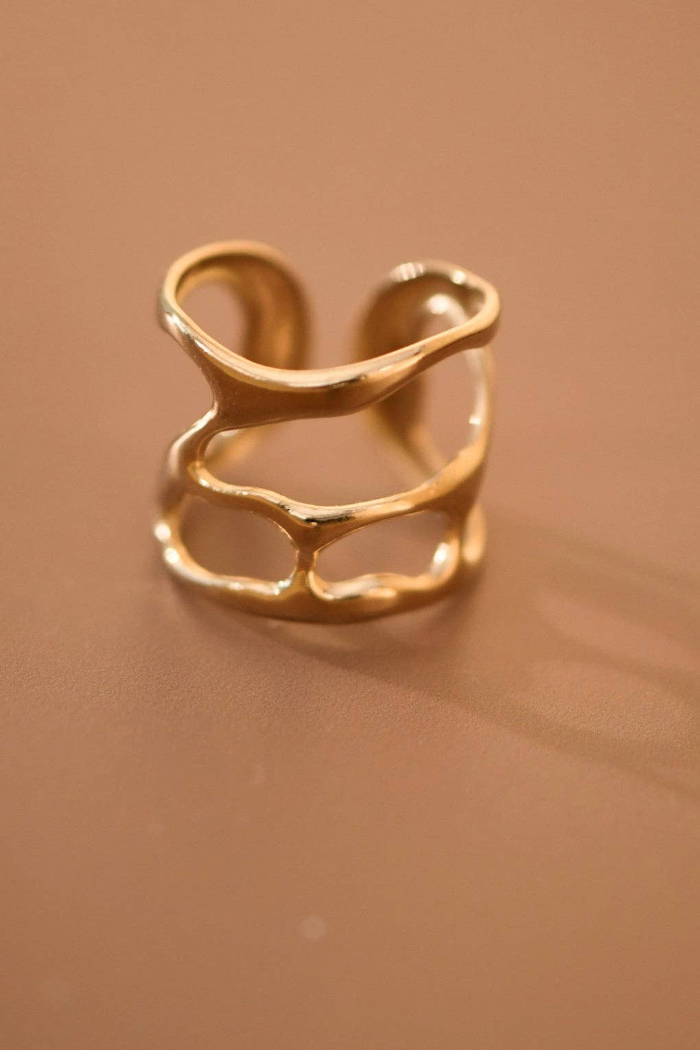 18K Gold Plated Waterproof Stainless Steel Ring - 7873: S0OX3T7873