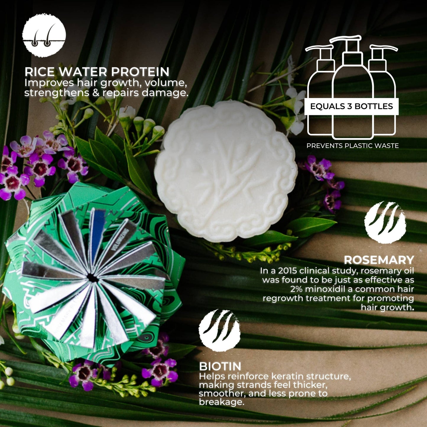 Rosemary & Biotin Conditioner Bar Volumizing & Strengthening