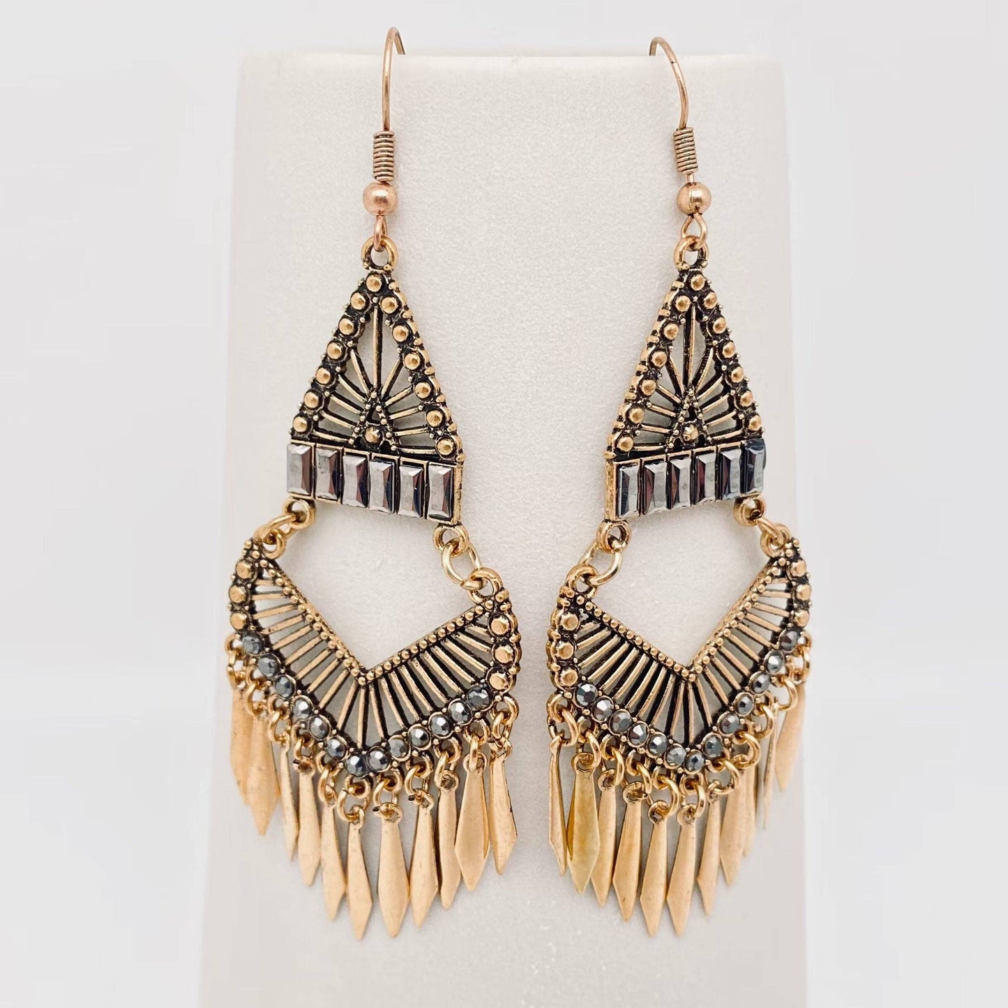 Bohemian Metal Tassel Dangle Earrings