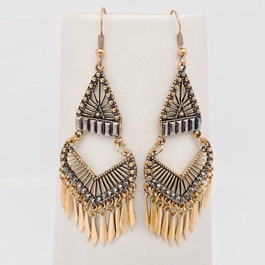 Bohemian Metal Tassel Dangle Earrings