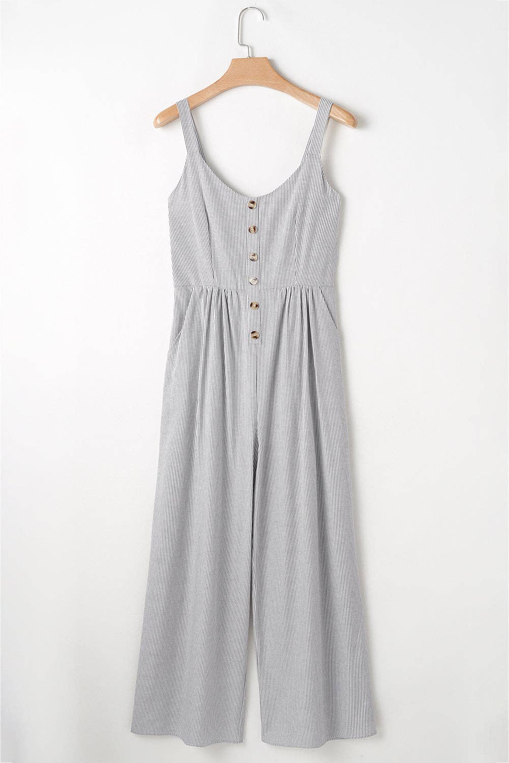 Greta Jumpsuit: Black Stripe