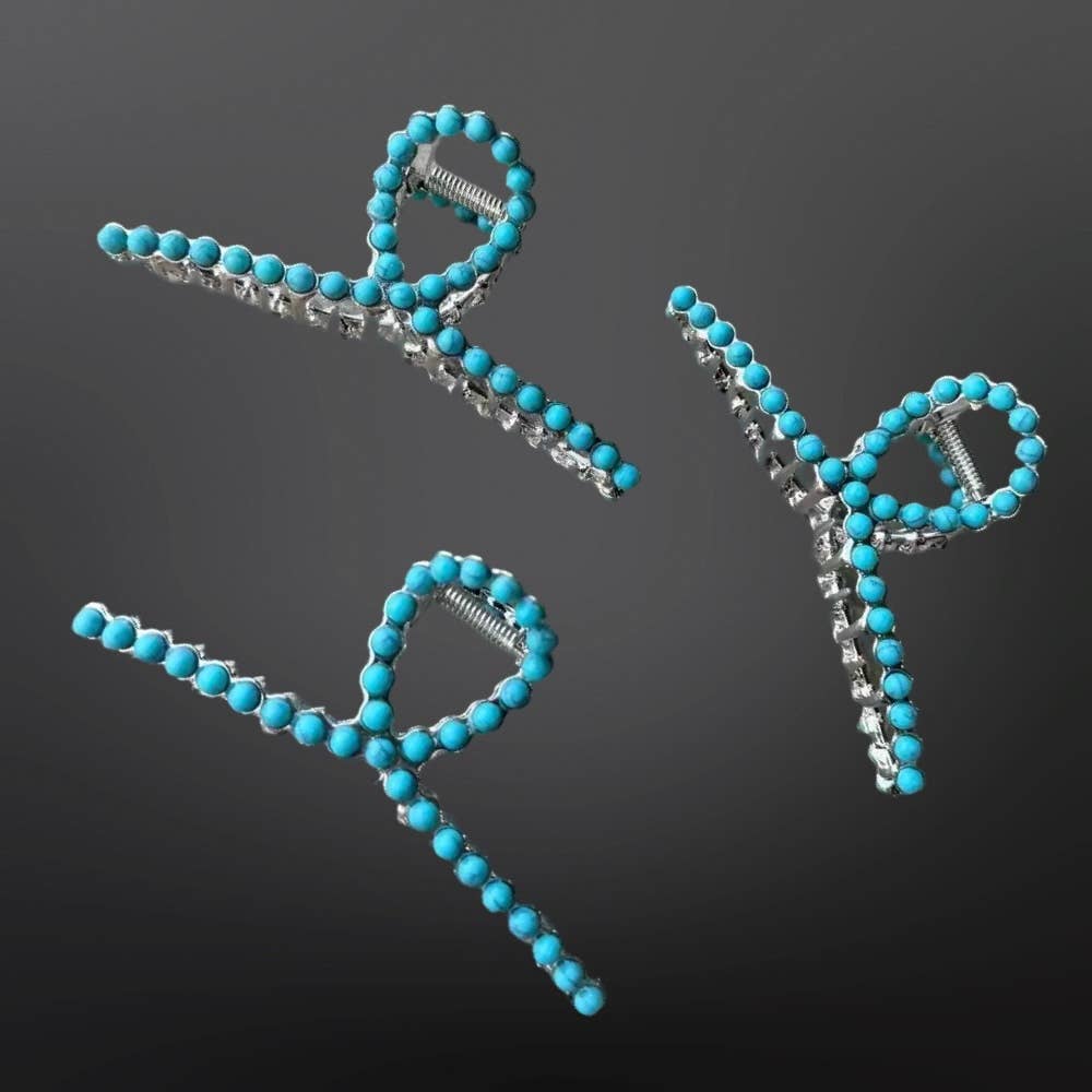 Faux Turquoise Claw Clip - Western Hair Clip