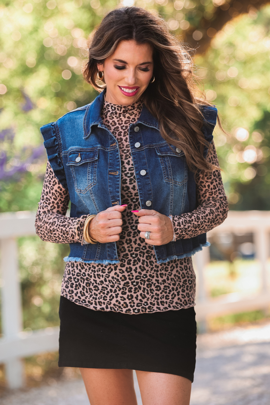 Jordan Ruffle Denim Vest