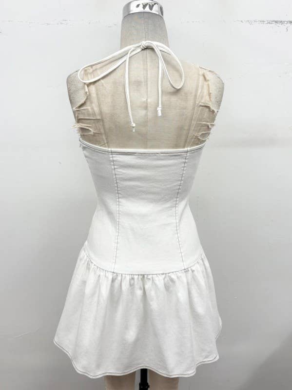 Stretch Denim Corset Mini Dress