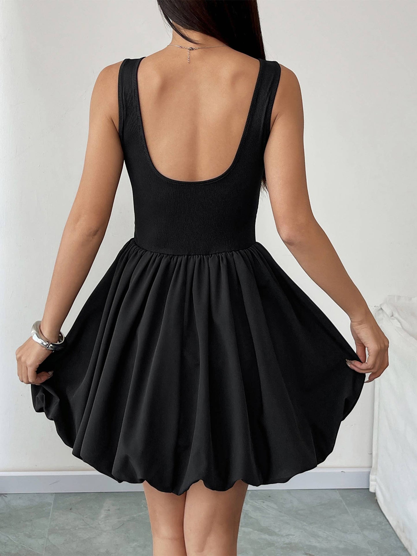 Pleated Sleeveless Dress