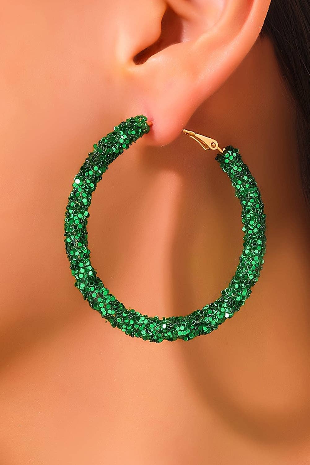 Green St. Patricks Loop Earrings