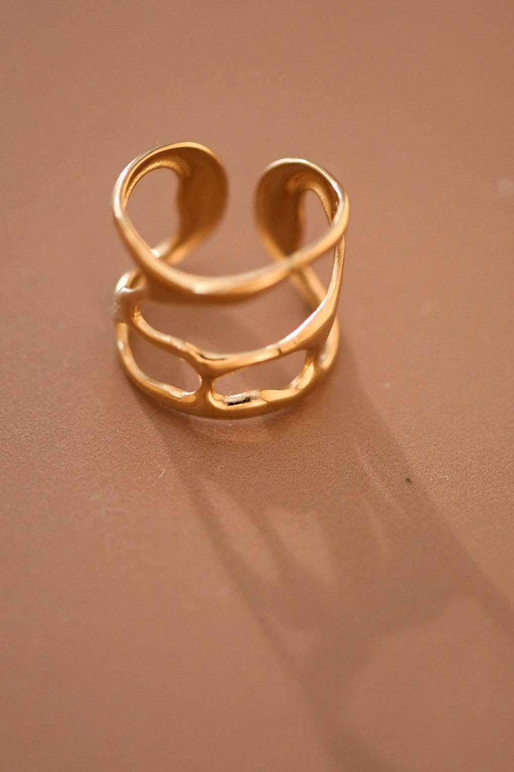 18K Gold Plated Waterproof Stainless Steel Ring - 7873: S0OX3T7873