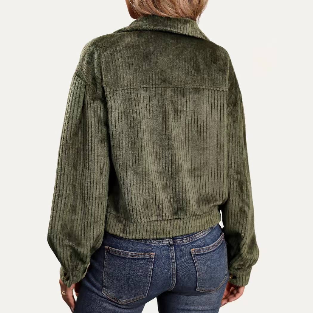 Olive Green Teddy Jacket