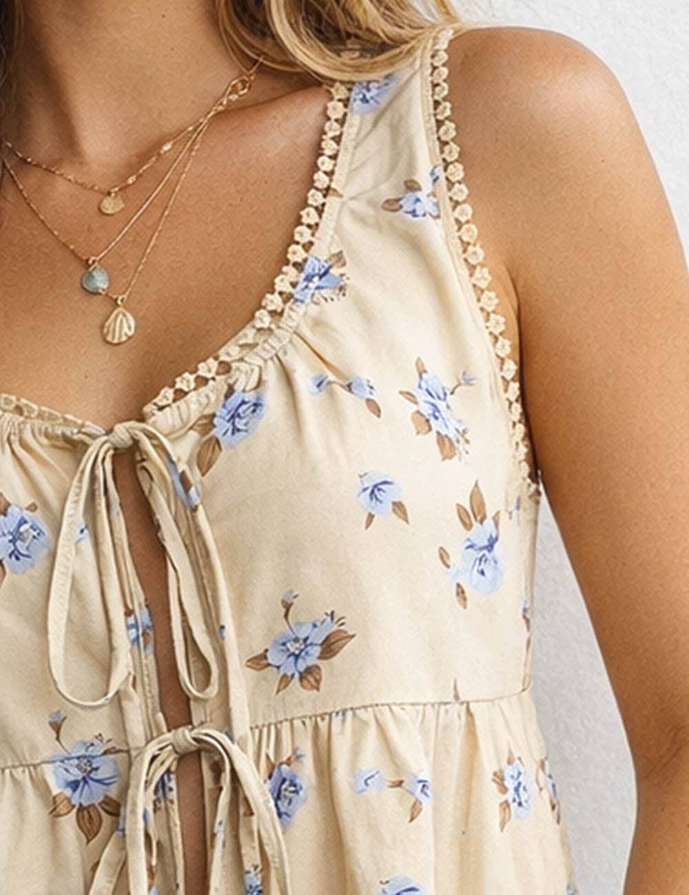 Boho Floral Print Top