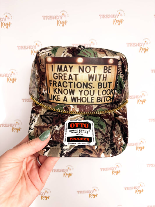 A Whole B!T%H Trucker Hat: With Chain / Camo