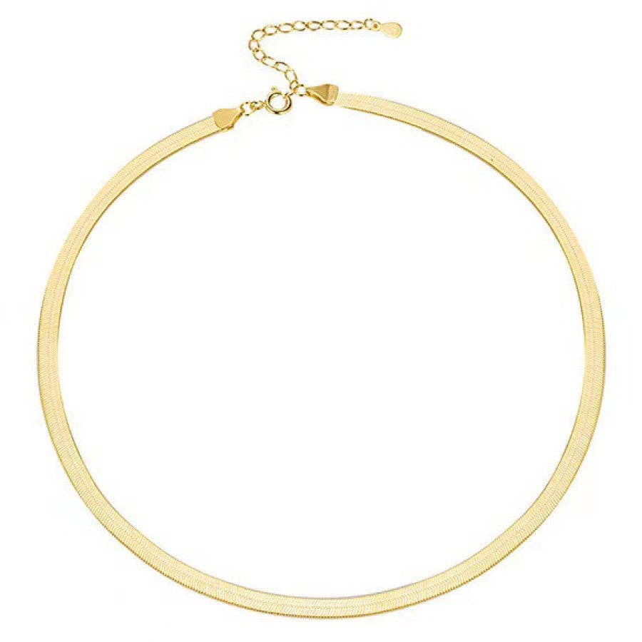 18K Gold PVD Plated Waterproof Stainless Steel Herringbone