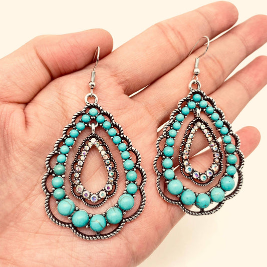 Rhinestone Turquoise Dangle