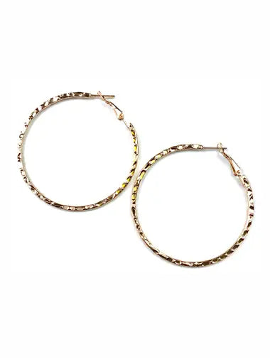 Large Hammered Gold Earring